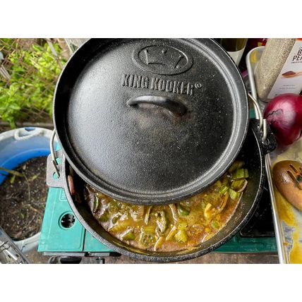King Kooker 16 Qt. Seasoned Cast Iron Dutch Oven with Cast Iron Lid, Black (CI16