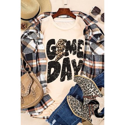 Khaki Game Day Football Season Trendy T Shirt