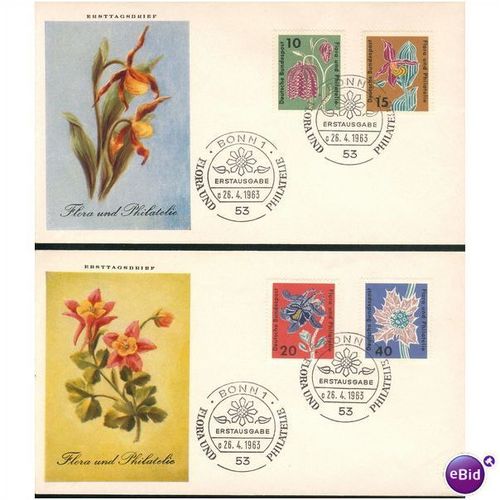 Germany FDC 1963 - SG 1306-1309 - Flora und Philatelie