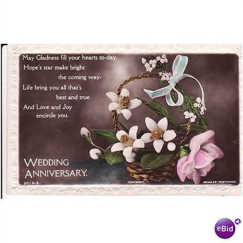 old postcard - Wedding Anniversary