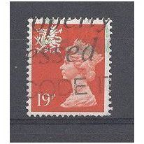W50 19p Bright Orange-Red (phosporised paper).Fine Used.nb12a
