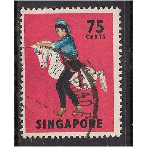 Singapore 1968 - 73 QE2 75ct Tarian Kuda Kepang SG 111. ( E930 )