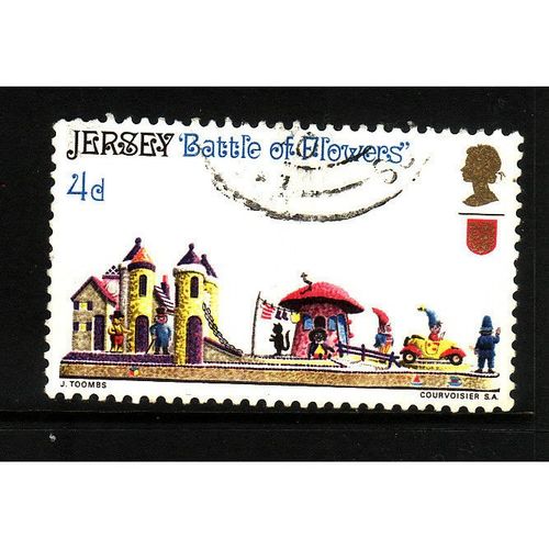 JERSEY 1970 BATTLE OF FLOWERS SG 38 4d TRIBUTE TO ENID BLYTON FINE USED
