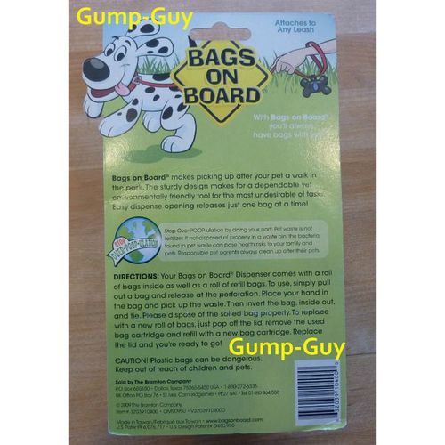 Bags On Board Black Dispenser bone shape Blue Bag pick up pup Dog Poo on Walkies