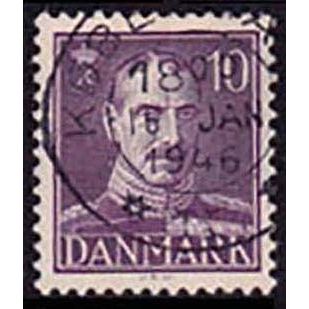 Denmark 1942 King Christian X 10 Øre Used Stamp.