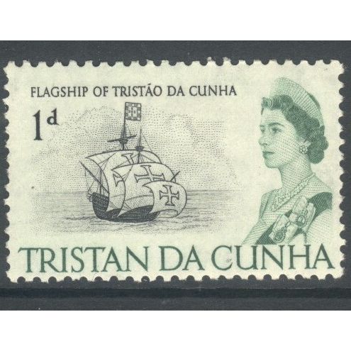 Tristan De Cunha 1965 - SG72 - 1d black/green - Tristan De Cunha Flagship - MH
