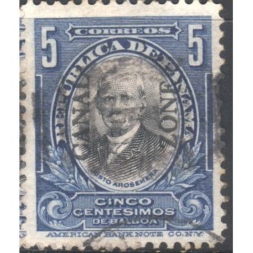 Panama (Canal Zone) 1906 - SG28 - 5c black and blue - J. Arosemena - used