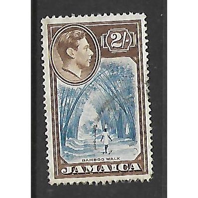 JAMAICA 1938 2s BLUE AND CHOCOLATE SG 131 FINE USED