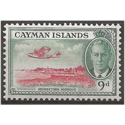 Cayman Islands 1950 SG143 9d Scarlet & Grey-Olive Mounted Mint . .. .