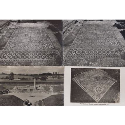 Roman Orchestra Stage Mosaics Verulamium Hertfordshire 4x Real Photo Postcard