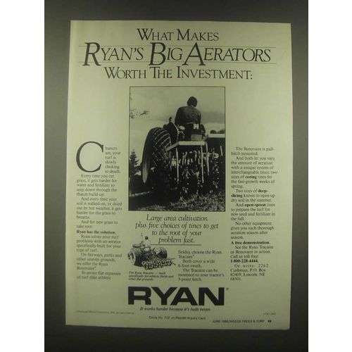 1985 Ryan Tracaire Ad - Big Aerators Worth Investment