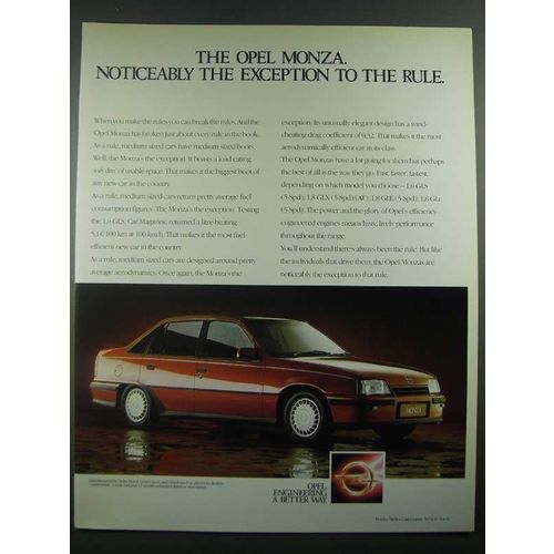 1988 Opel Monza Ad - Noticeably the Exception to the Rule
