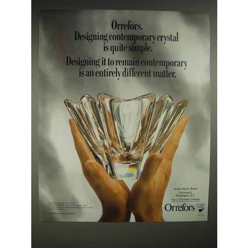 1988 Orrefors Crystal Bowl Ad - Quite Simple