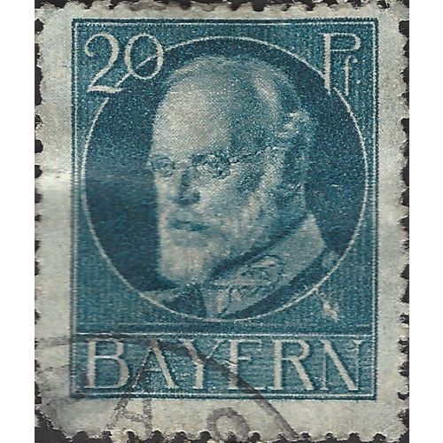 BAVARIA, King Ludwig III, blue 1916, 20pf