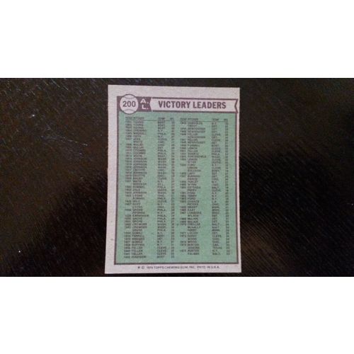 1976 Topps Card # 200 A.L. 1975 Victory Leaders Very Good (3)