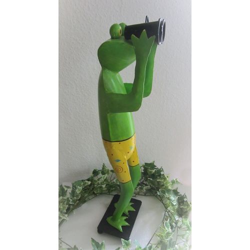 Frosch m.Fernglas Spanner Zaungucker Metall H51cm
