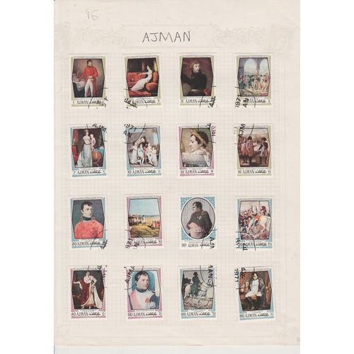 Ajman page of 16 with death of Napoleon set