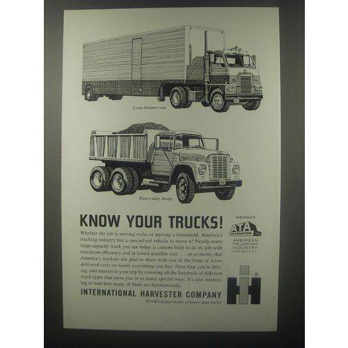1963 International Harvester Long-Distance Van and Heavy-Duty Dump Truck Ad