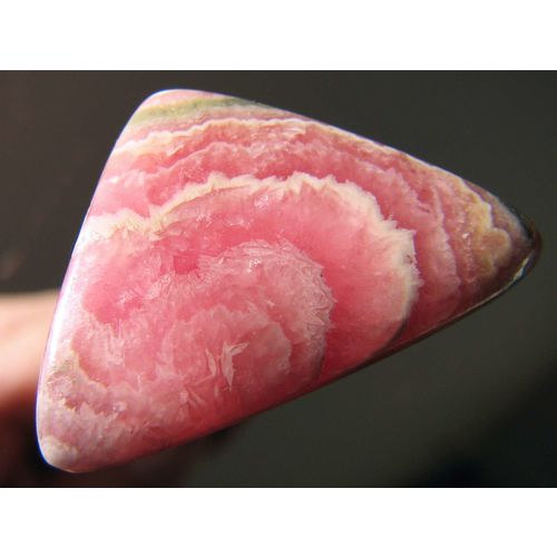 Rhodochrosite Cabochon: Flower Pattern in Rose, White, Brown; 28 cts; Argentina