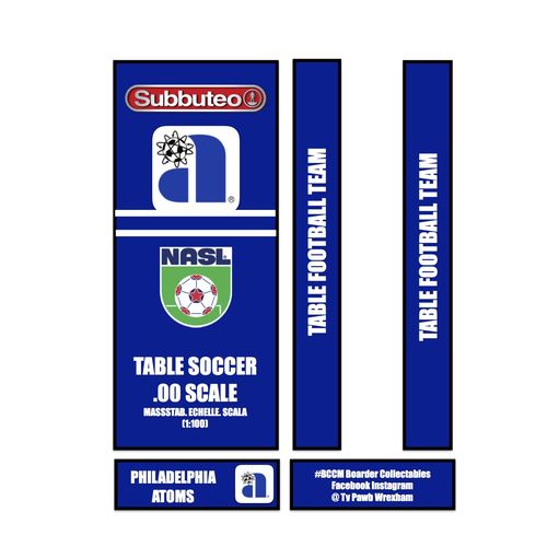 Tabletop Football Subbuteo Box Label Philadelphia Atoms (USA) away 1974-75