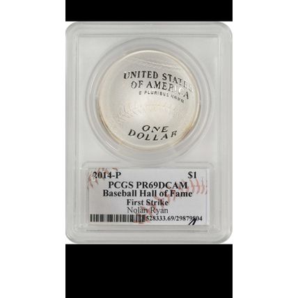 2014-P US Baseball Proof Silver $1 - PCGS PR69 - First Strike - Nolan Ryan