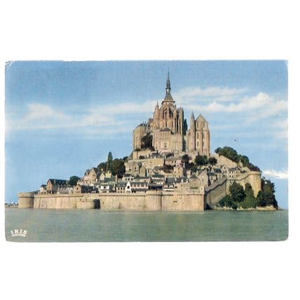 LE MONT-SAINT-MICHEL, FRANCE used vintage postcard 1972 postmark =