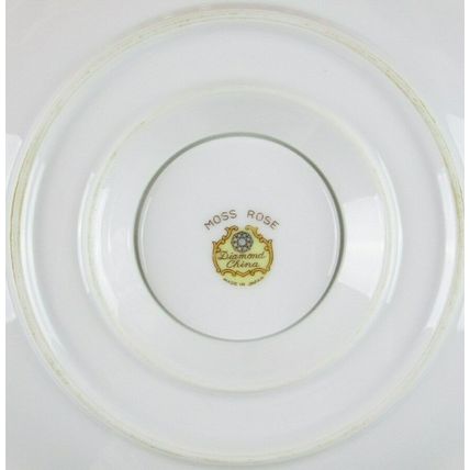 Diamond China Moss Rose Gravy Boat with Attached Underplate, Japan, Excellent!!