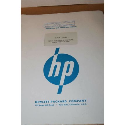 HP Hewlett Packard HKigh Accuracy Vacuum Tube Voltmeter 400H Oper & Svc Manual