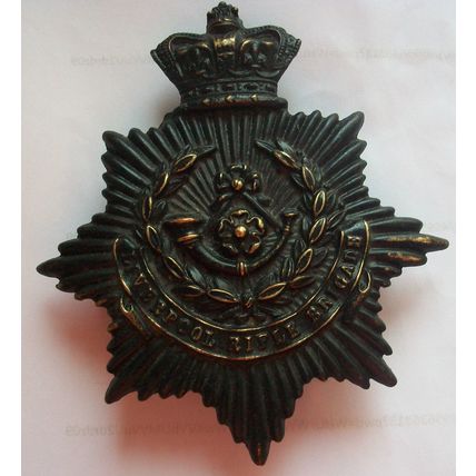 Liverpool Rifle Brigade Helmet Plate Queen Victoria Crown