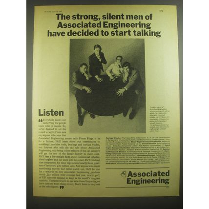 1967 Associated Engineering Advertisement - The strong, silent men