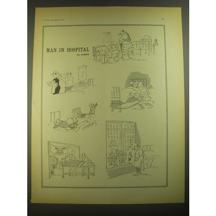 1967 Cartoon Man in Hospital by Larry