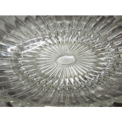 Vintage Glass Oval Handled Celery Serving Dish