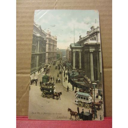 G.P.O. St. MARTIN-LE-GRAND, LONDON . used antique postcard. dated 1906 =