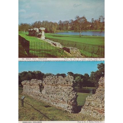 Roman Rome Wall Verulamium Hertfordshire 2x Postcard