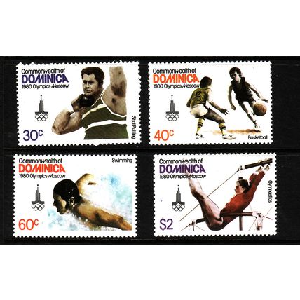 DOMINICA 1980 OLYMPIC GAMES SG 710 / 713 SET 4 VALS U/M MINT #3