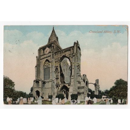 Genealogy Postcard Sent To Miss PARSONS Guildford 1911 | Crowland Abbey Lincs