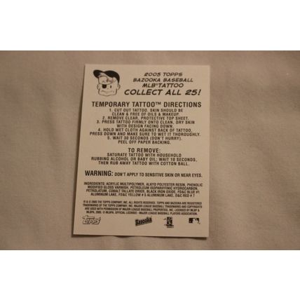 Adrian Beltre 2005 Topps Bazooka TATTOO NNO
