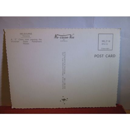 STATE PARLIAMENT BUILDING, MELBOURNE, VICTORIA, AUSTRALIA unused postcard. =