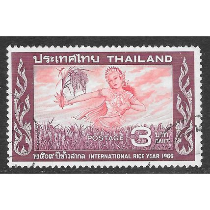 THAILAND 1966 INTERNATIONAL RICE YEAR 3b USED GODDESS