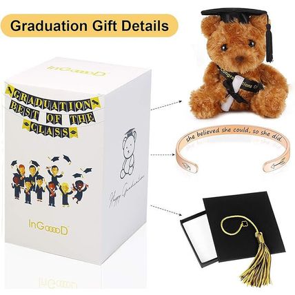 2025 GRADUATION GIFT BOX WITH PLUSH GRADUATION BEAR AND BRACELET-NEW-FAST SHIP