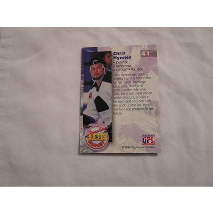 Chris Hynnes 1995 Signature Rookies NUMBERED NO. 41 1 OF 45,000