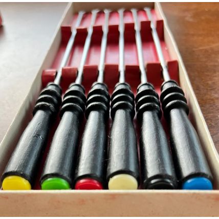 2-Tine Fondue Forks Stainless Steel Japan Onieda CUSTOM Mediterranea Set of 6