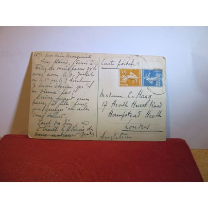 ALGERIAN SCENE, ALGERIA used antique postcard French stamps =