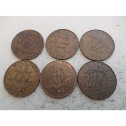UK / GB - 30 - 1/2d (half penny) coins - dated 1966