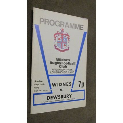 1975 Rugby Football League programme - Widnes v Dewsbury