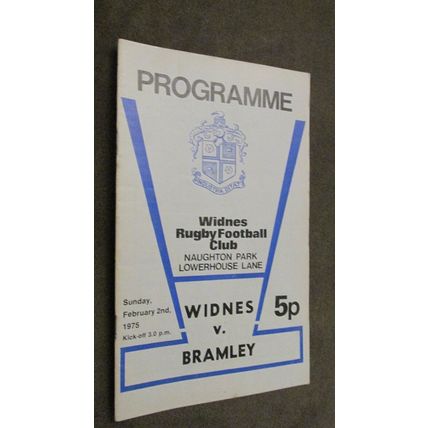 1975 Rugby Football League programme - Widnes v Bramley