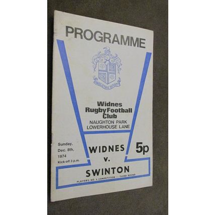 1974 Rugby Football League programme - Widnes v Swinton