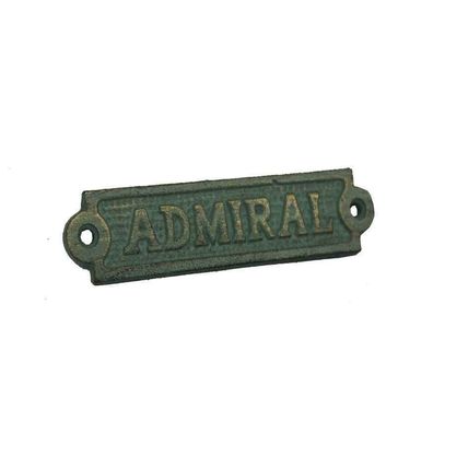 Pack Of 2] Antique Seaworn Bronze Cast Iron Admiral Sign 6""