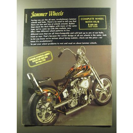 1978 Jammer Motorcycle Wheels Advertisement - Complete wheel with Hub $149