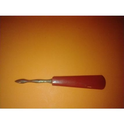 Antique Manicure Ivory & RED Tone Bakelite Handle Tools Knife, ROACH CLIP